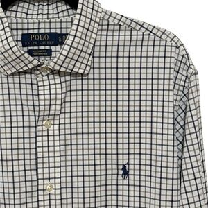 Polo Ralph Lauren Classic Fit Performance Men's White and Navy Plaid Shirt XL